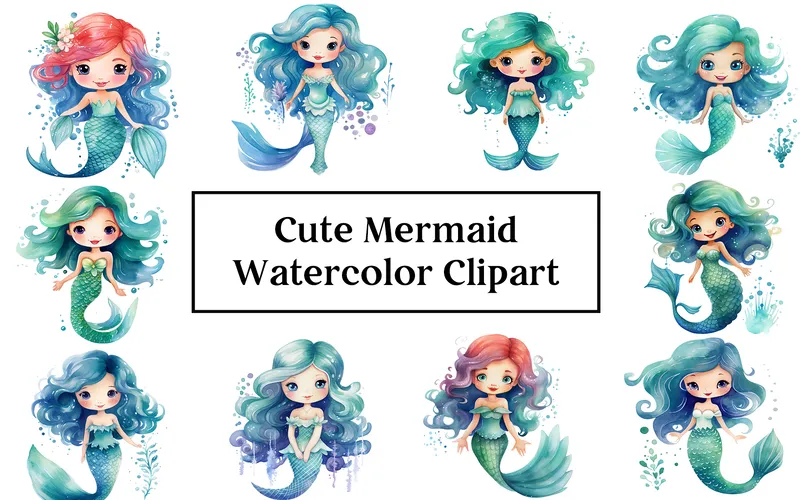 Cute Mermaid Clipart Images