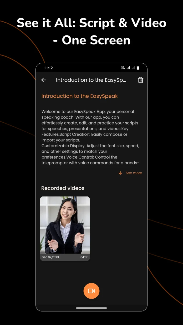Write script and video using EasySpeak - Teleprompter Software