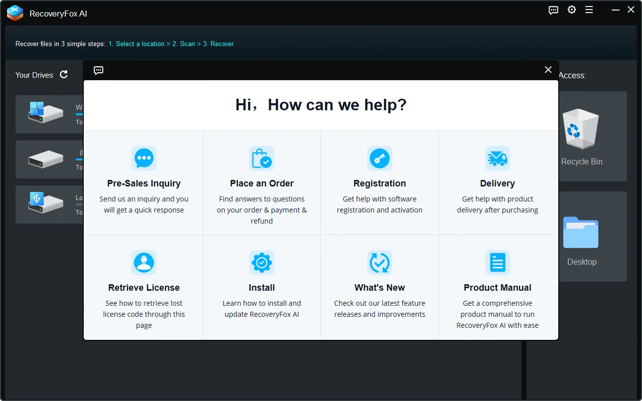 Recovery Fox Feature Data Recovery Software