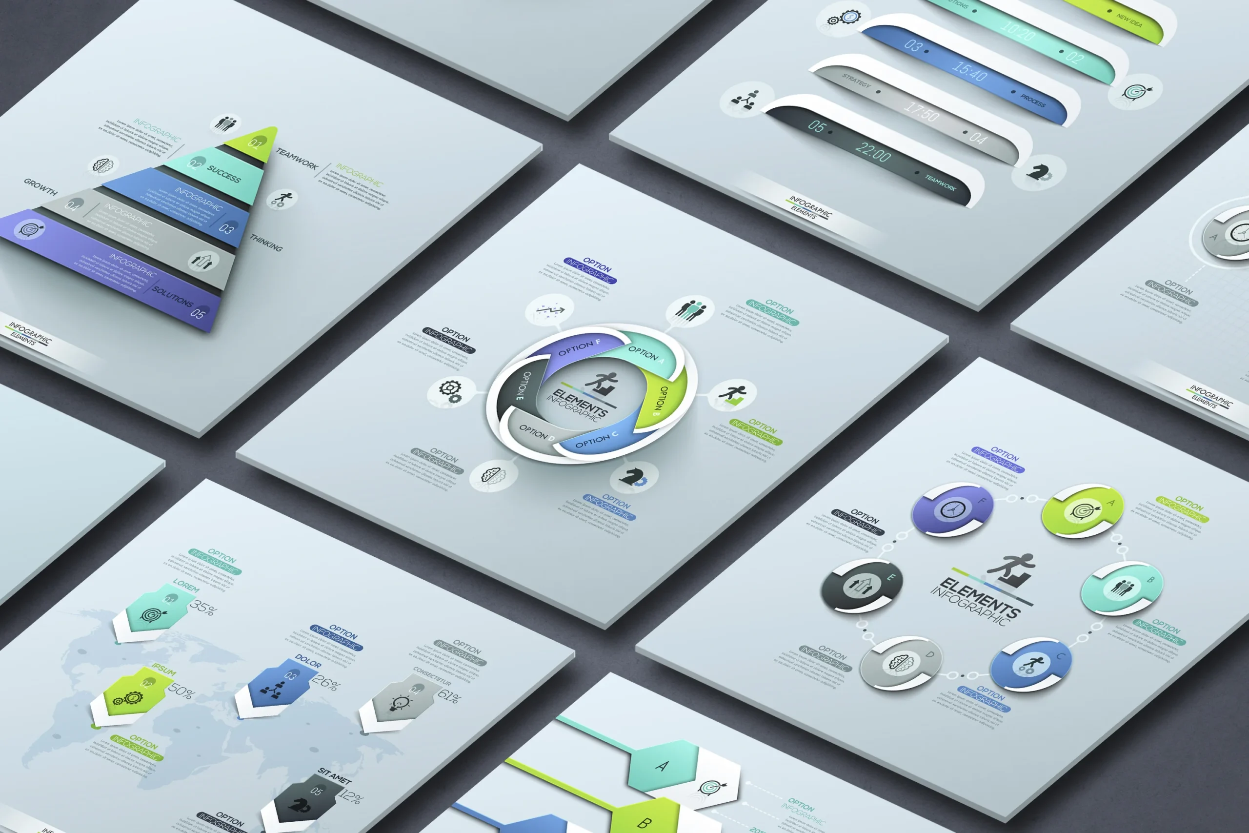 Triangle and Circular Infographics