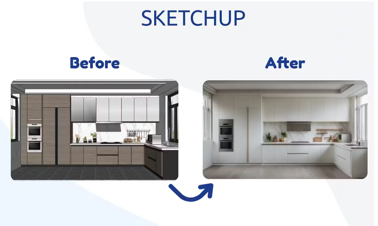 Sketchup feature to turn sketches into photos with great interiors
