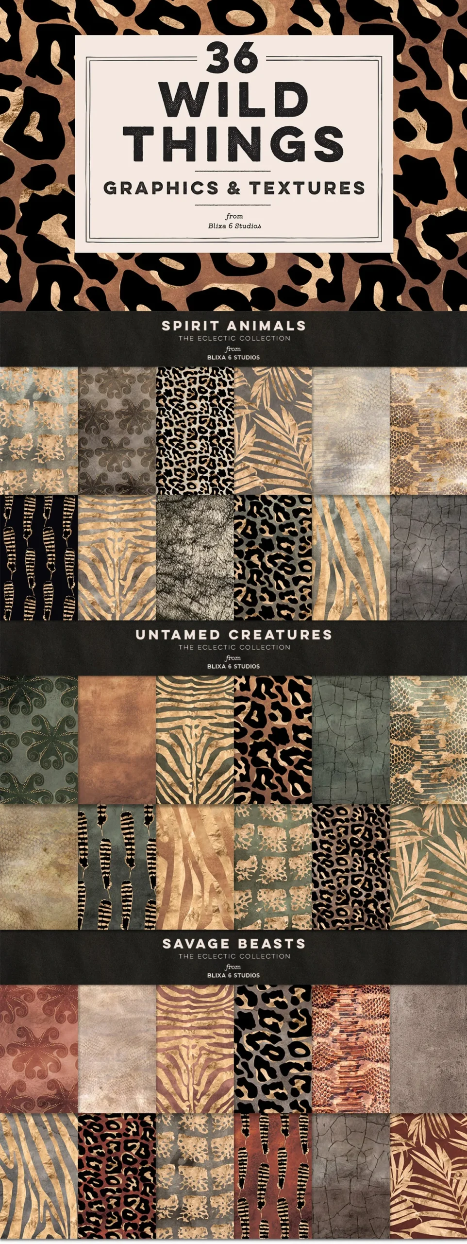 Wild animal print background, Nature texture background bundle