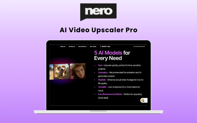 NeroAI Video Upscaler Feature Image