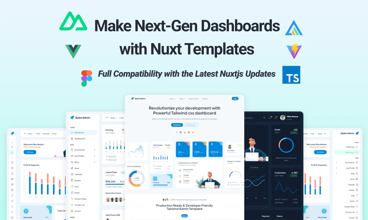Nuxt JS Dashboard Templates - Admin Dashboard Templates