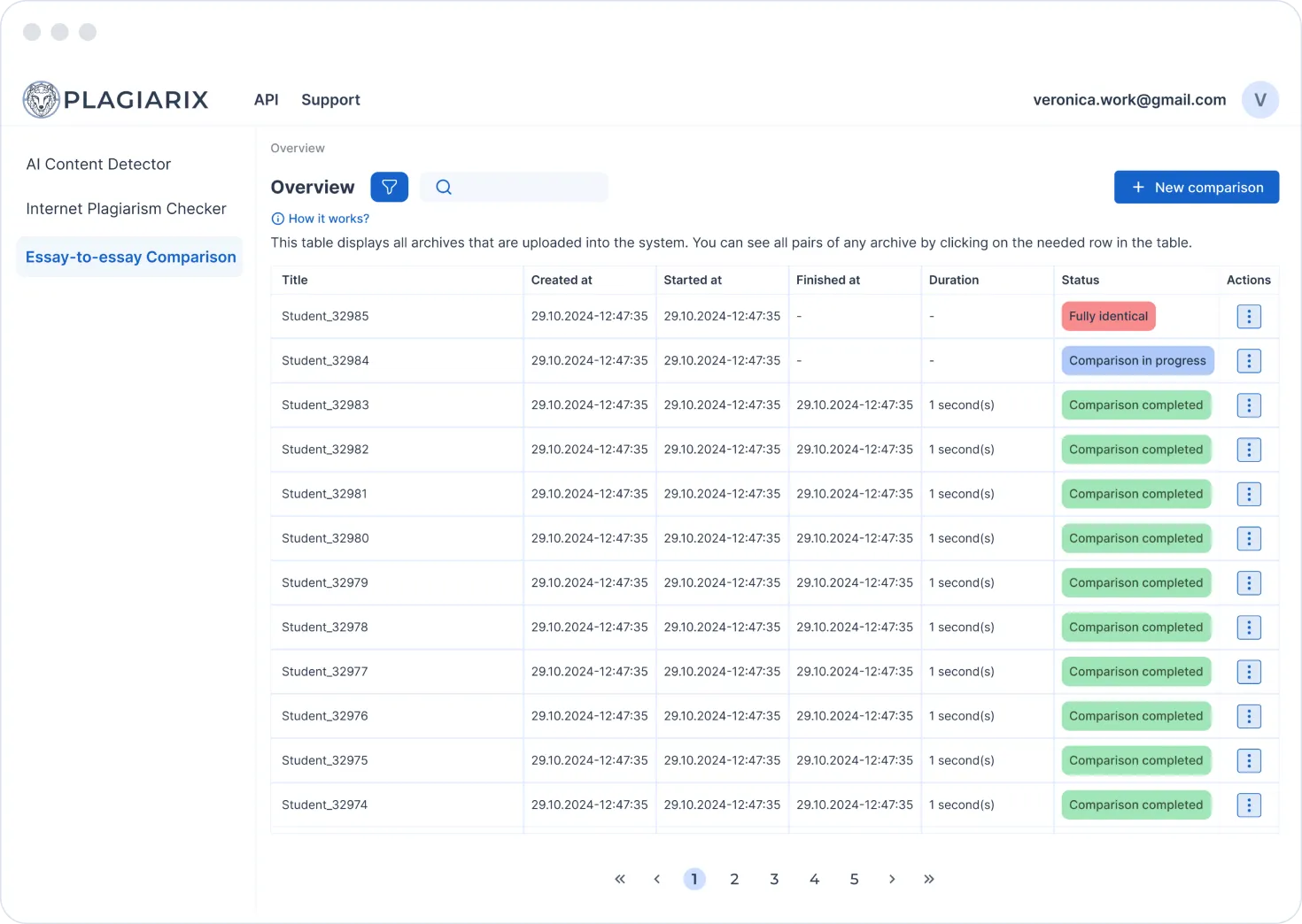 Plagiarix - AI Plagiarism Checker Essay Comparison