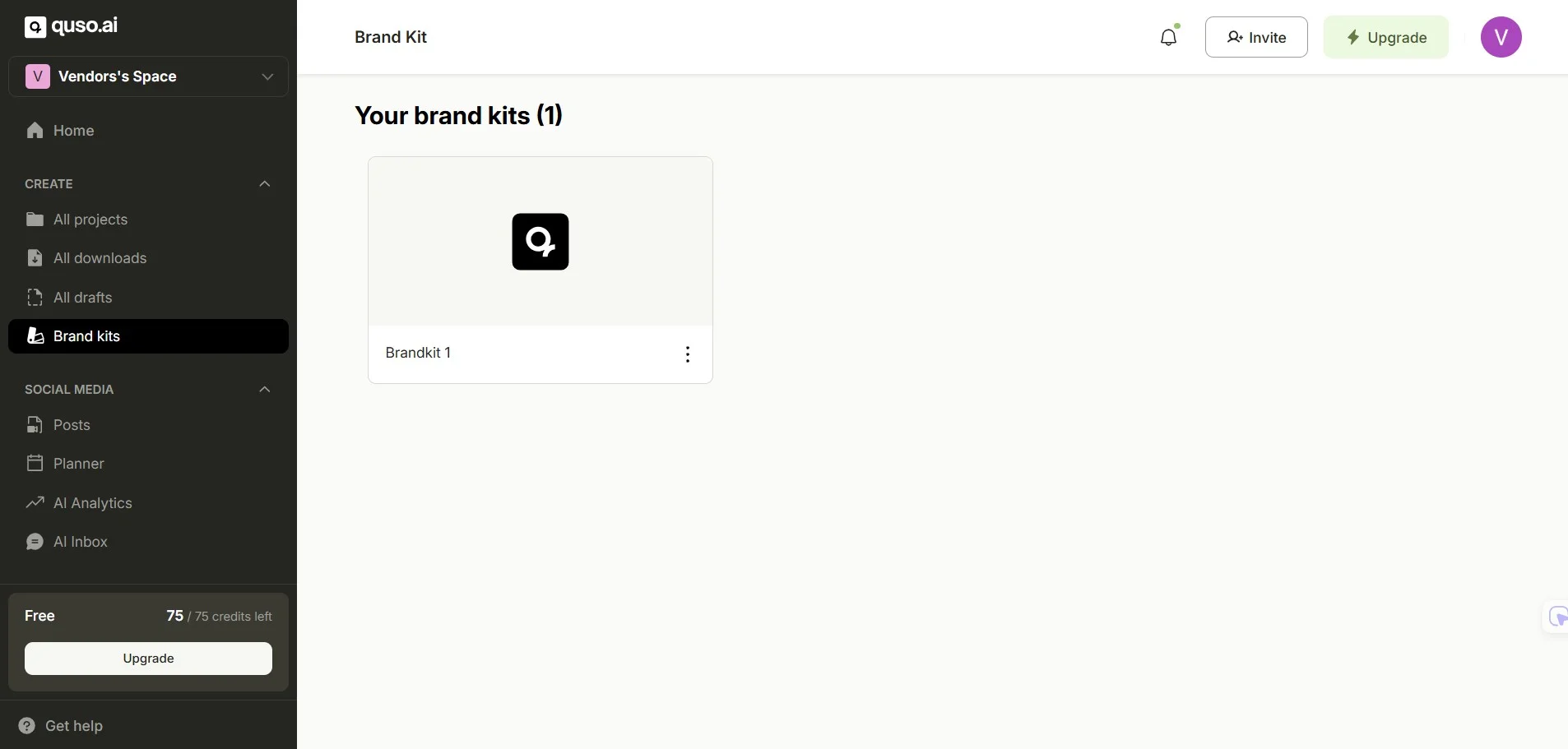 AI BrandKit Feature From Quso Dashboard