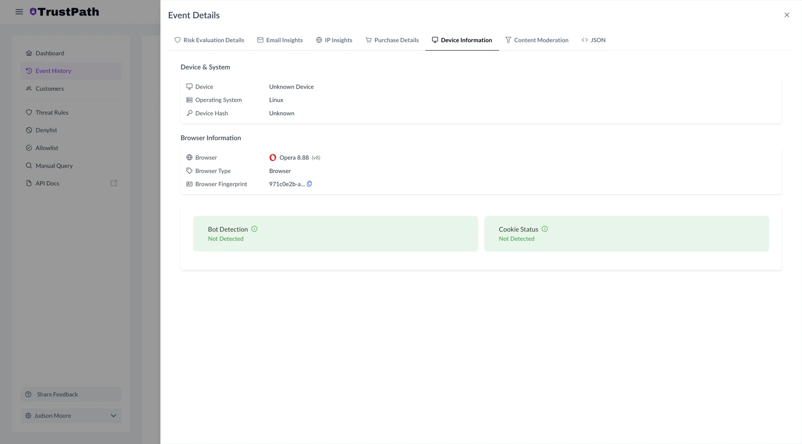 Trustpath Device Information User Interface