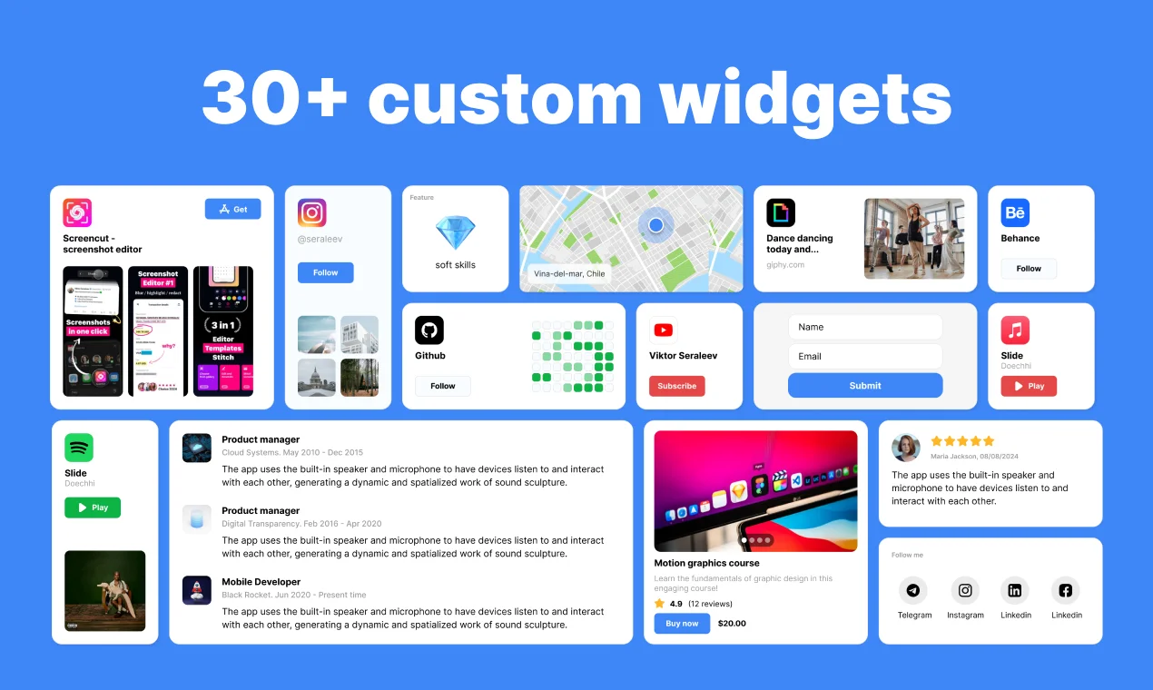 Typelink 30+ Custom widgets for your website