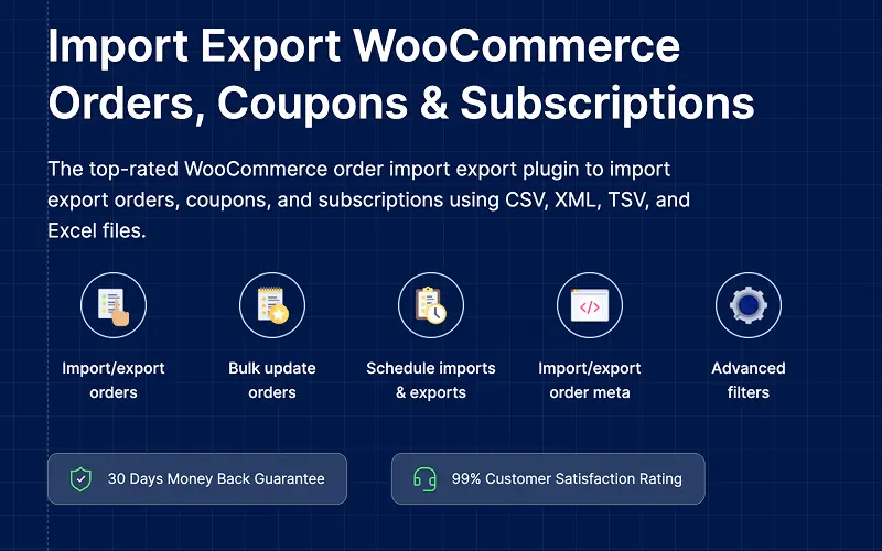 Order, Coupon, Subscription Export Import