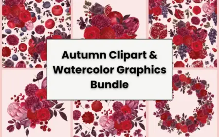 Autumn Clipart and watercolor graphics bundle feature image