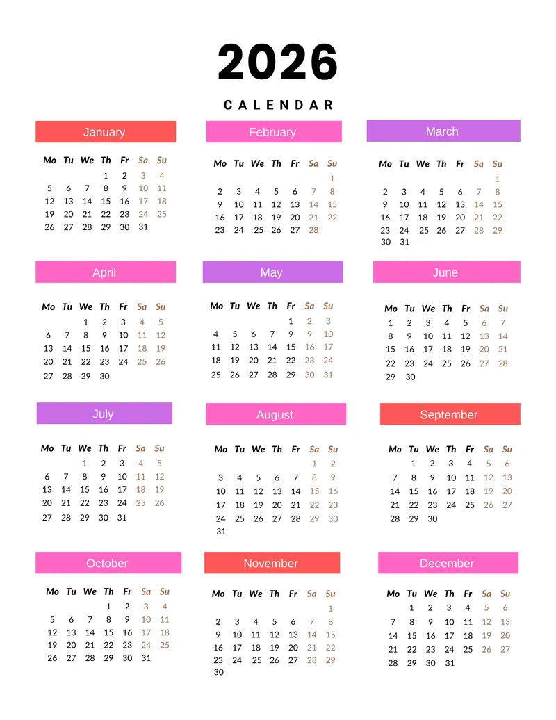 Business Calendar Canva Template