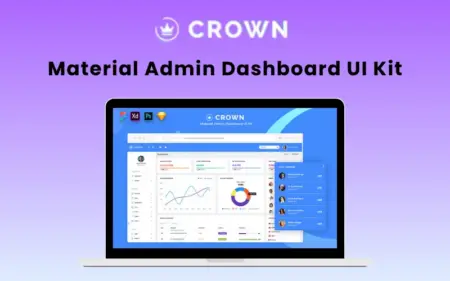 Crown Material Admin Dashboard UI Kit Feature Image