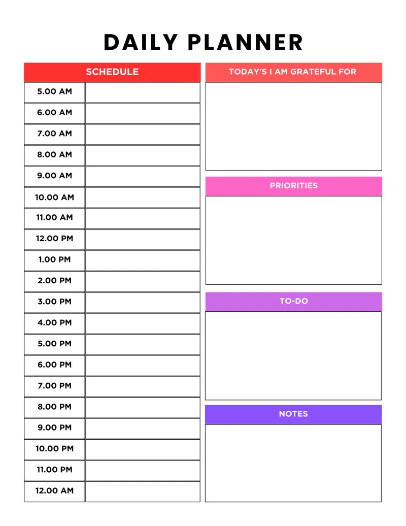 Daily Planner Business Template