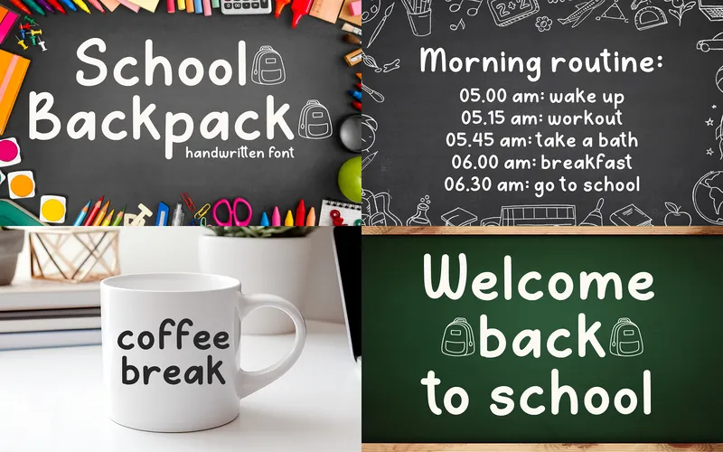 School Backpack Font