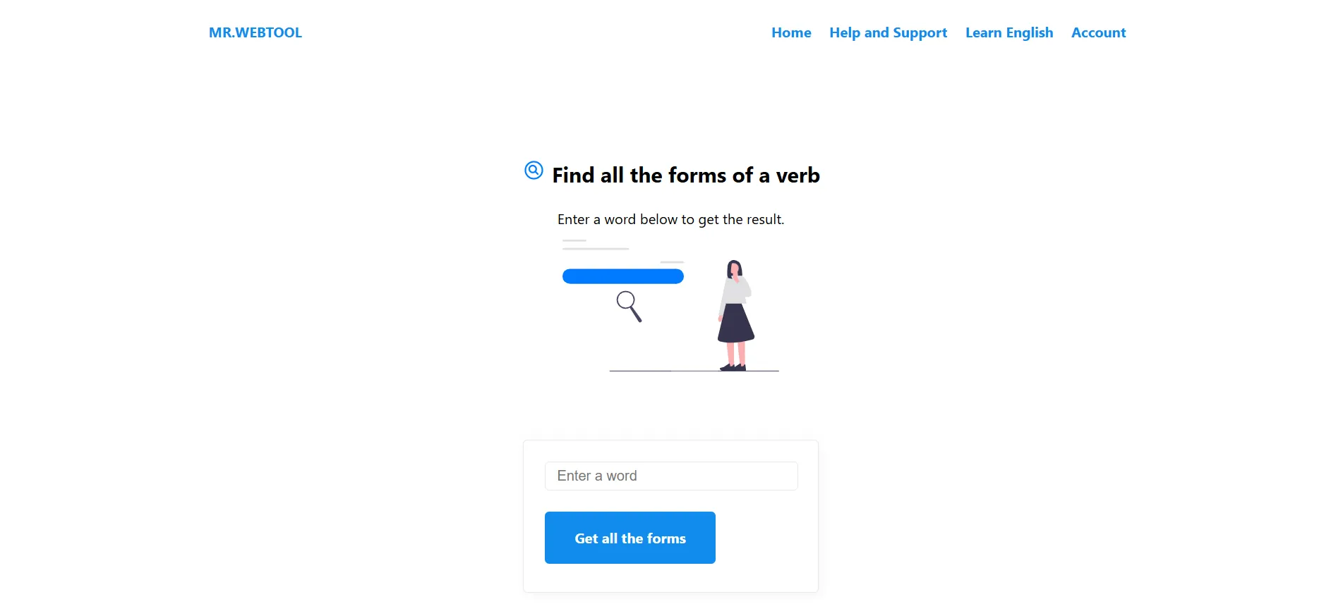 Verb Conjugation in Mr.Webtool