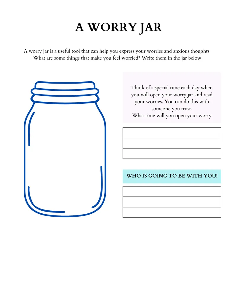 Worry Jar Template