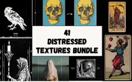 41 Distressed Textures Bundle Feature Image