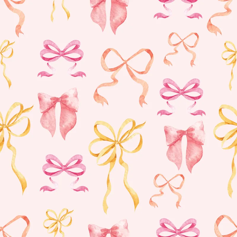 Bows Pattern Botanical Clipart preview image