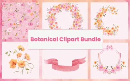 Botanical Clipart Bundle Feature Image