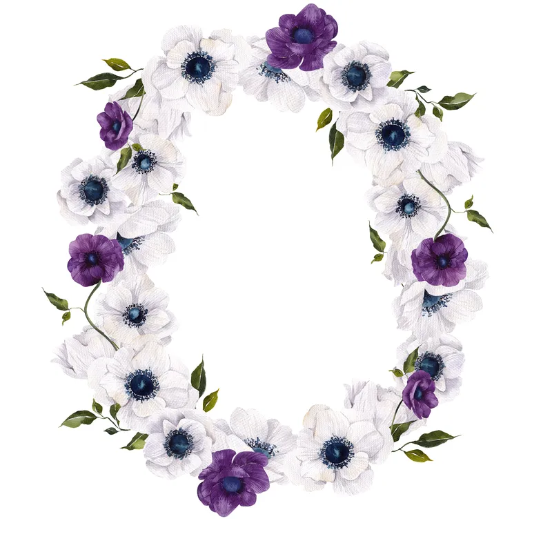 Purple flowers wreath 2 preview image