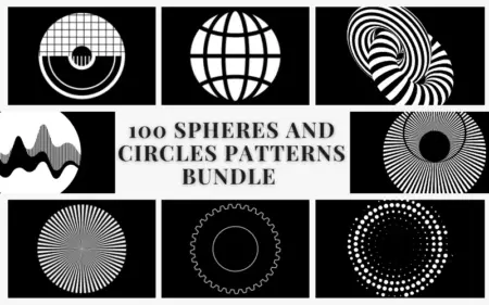 100 Spheres and circles patterns bundle feature image