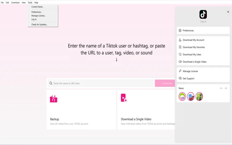 4K Tokkit Control panel preview image