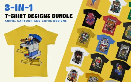 1300+ Cartoon Tshirt Designs Bundle Feature Image