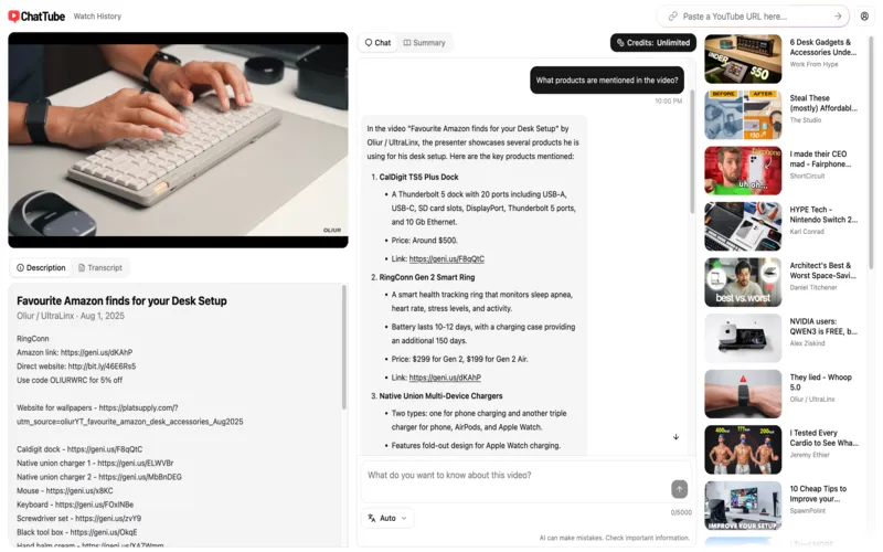 Real-time Interaction with ChatTube