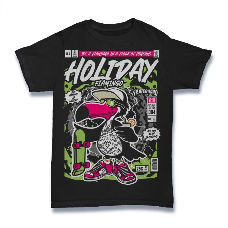 Flamingo Holiday Tshirt Design