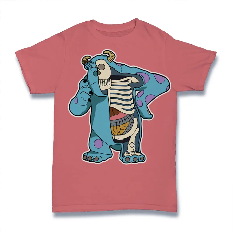 Monster Inc Half Skeleton Tshirt Design