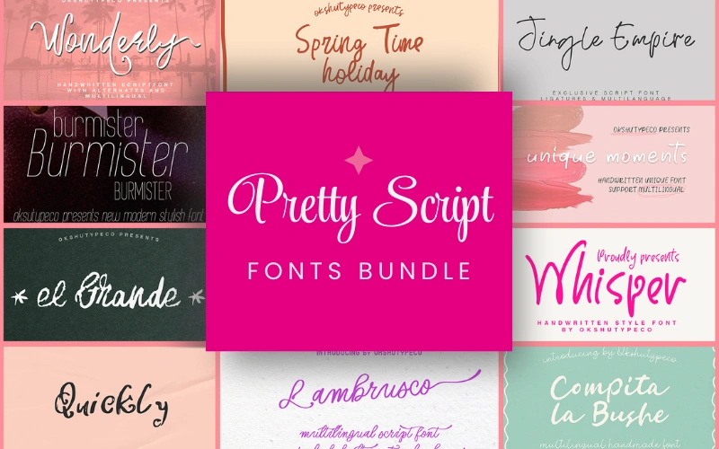 Pretty Script Fonts Bundle