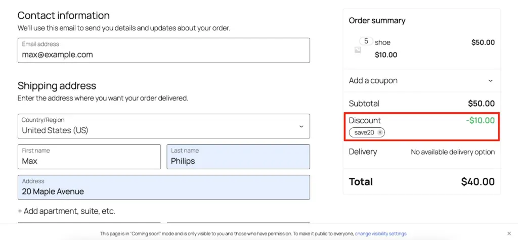 Check WooCommerce Discount Coupon