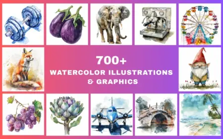 Watercolor Illustrations Bundle Feature Image