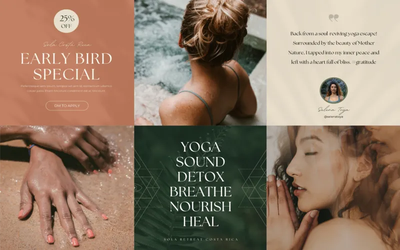 Wellness promo, early birds special, article promo template and images