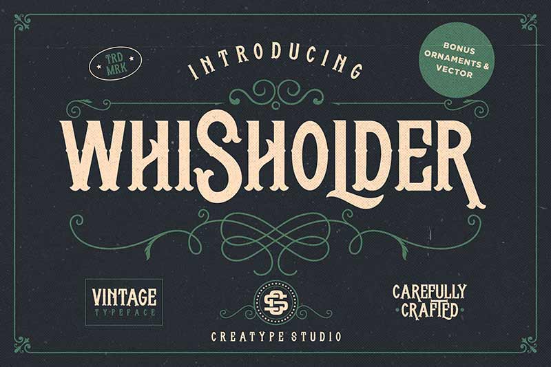 Whisholder Vintage Retro Typeface - Freebie