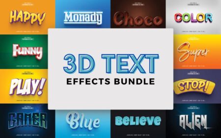 3D Text Effects Bundle - Freebie | Extended License