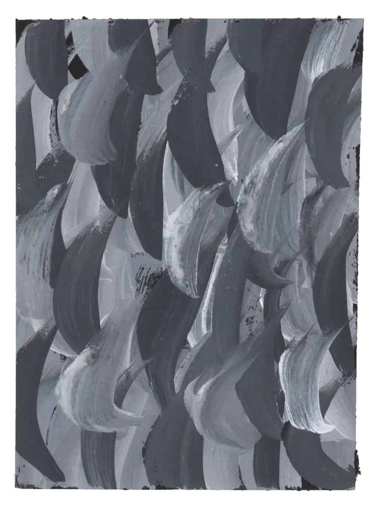 Black and grey brush strokes