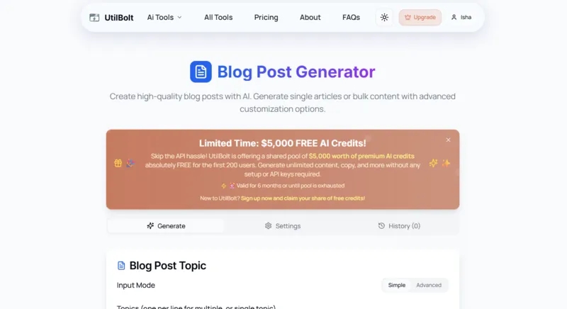 Blog Post Generator