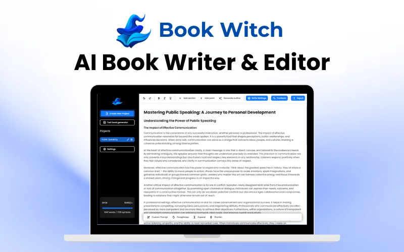 Book Witch AI Book Writer & Editor Feature Image