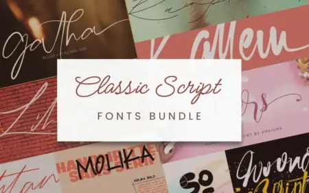 Classic Script Fonts Bundle Feature Image