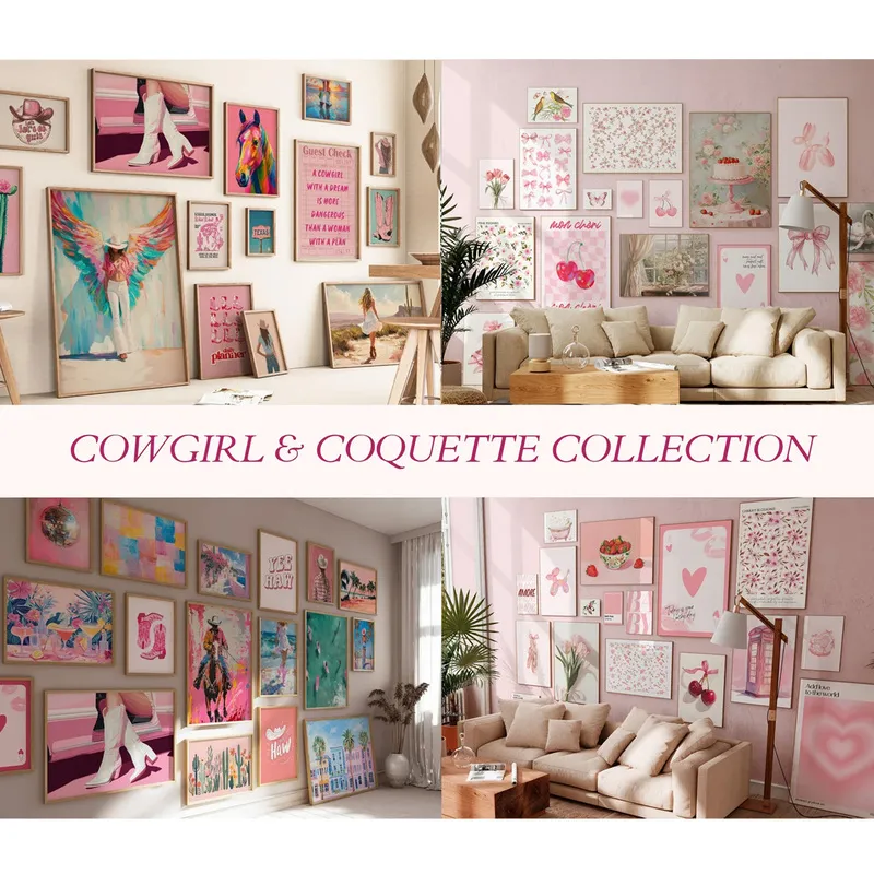 Cowgirl and Coquette Wall Poster Images Collection