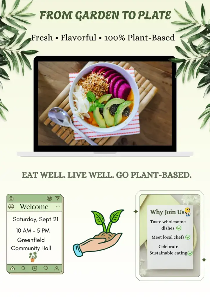 Plant based theme flyer