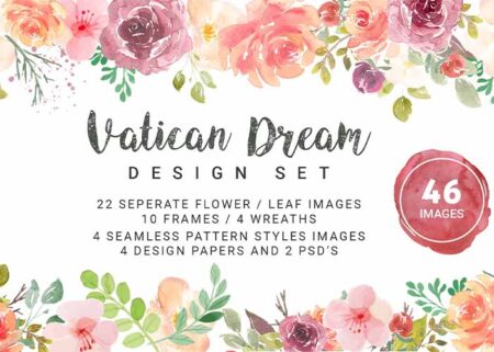 Free 46 Vatican Dream Watercolor Vector Elements