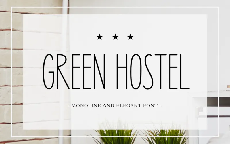 Green Hostel Monoline & Elegant Font