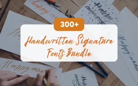 Handwritten Signature Fonts Bundle Feature Image