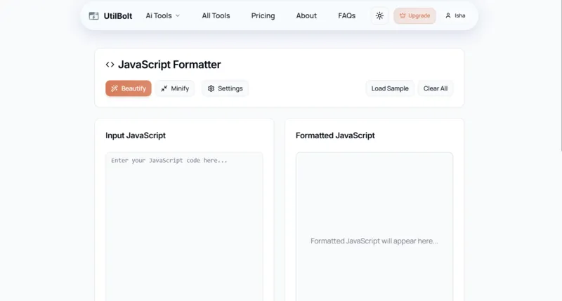 Javascript Formatter