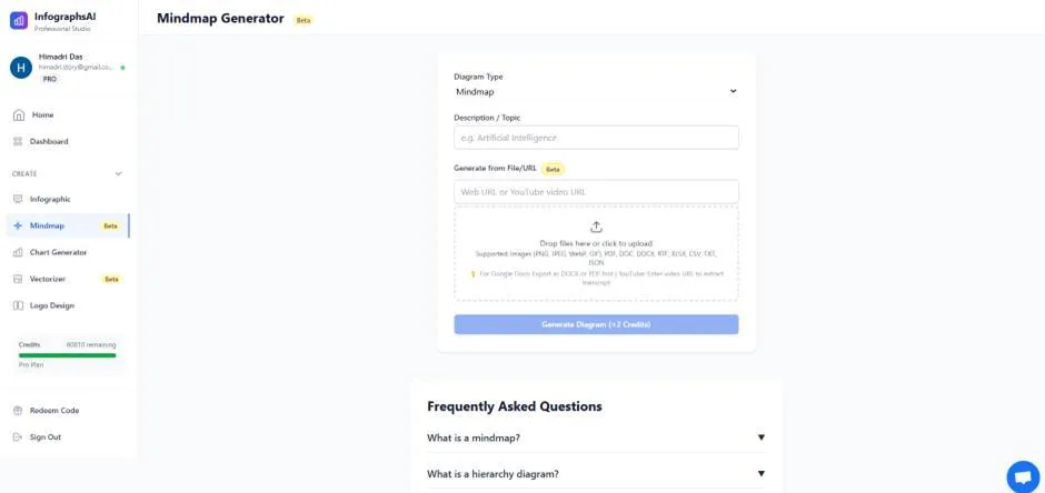 Mind Map Generator Interface