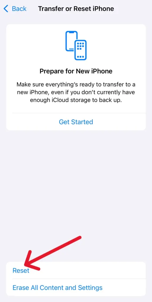 iPhone Reset Option to Recover Lost Data