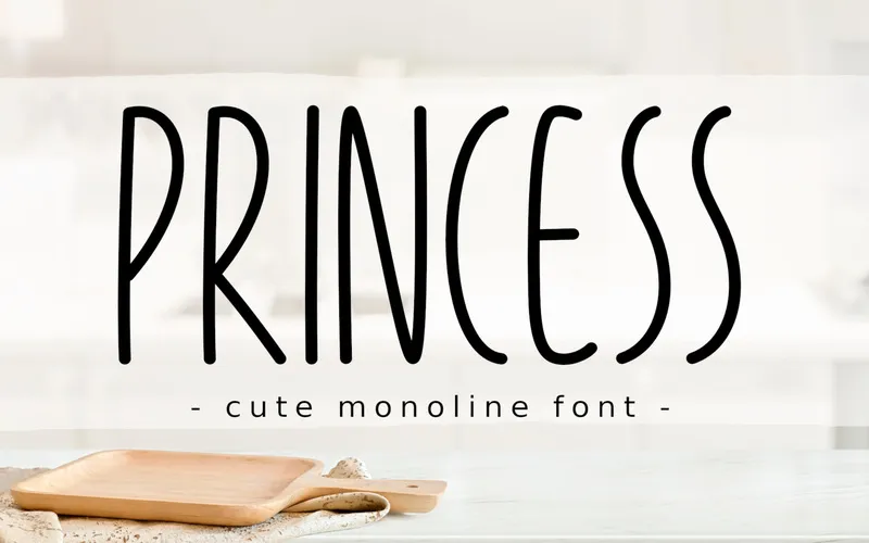 Princess - Cute Monoline Font