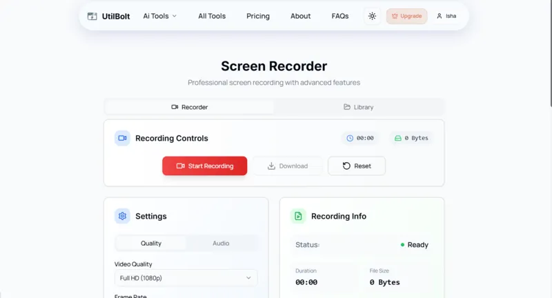 Screen Recorder, All AI Tools In One Website